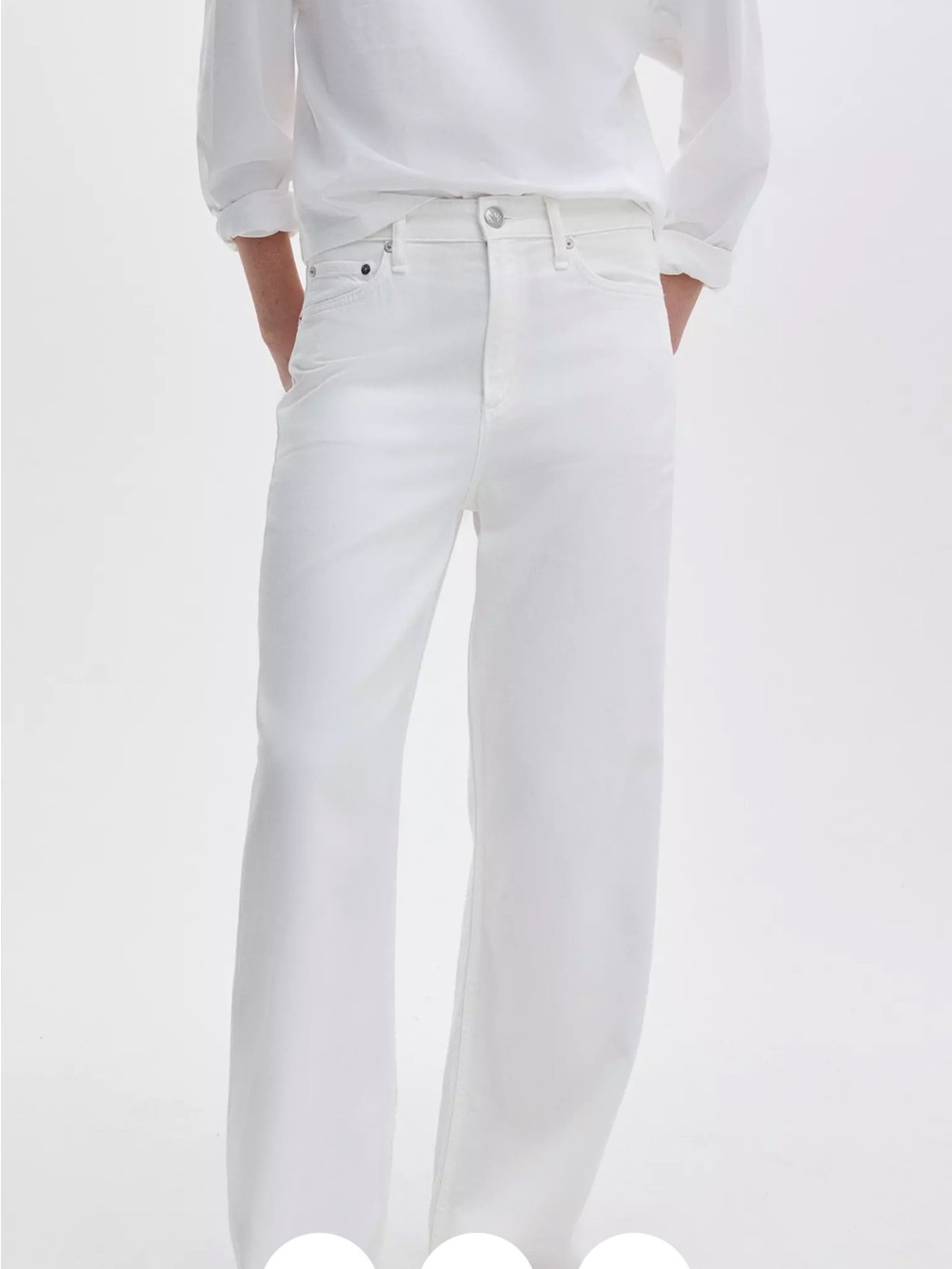 rag & bone Feathersweight Logan Wide-Leg Jeans Optic white size 27